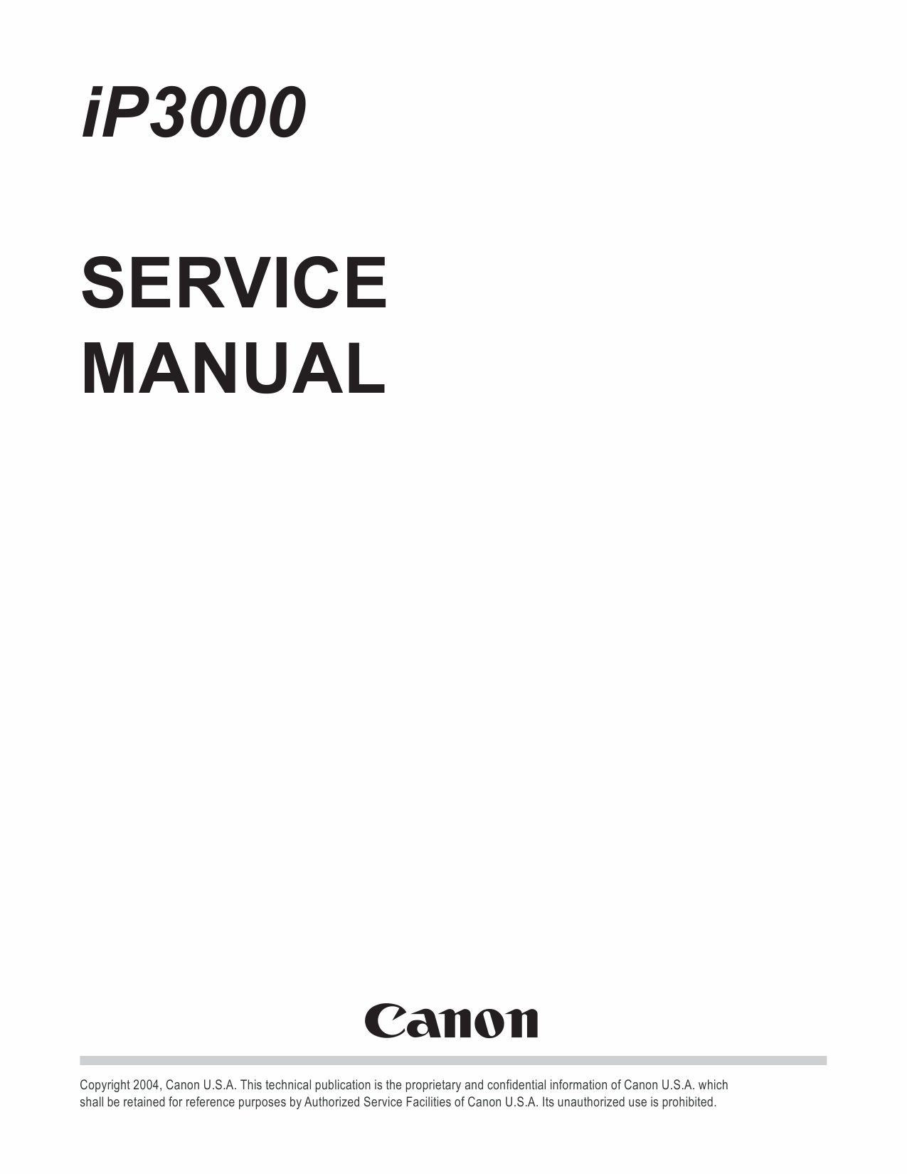 Canon PIXMA iP3000 Service Manual-1